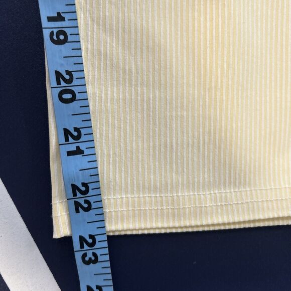 Mario Serrani Pants Womens Medium Seersucker Yellow Stretch Capri‎ Pullon - Picture 14 of 14